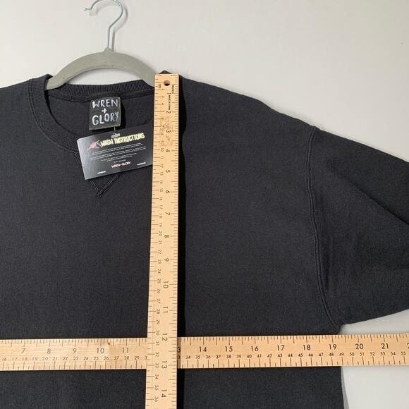 Wren + Glory Women Sweater Black Crew Neck Long Sleeve Hand Painted 2000s NEW - Picture 8 of 12